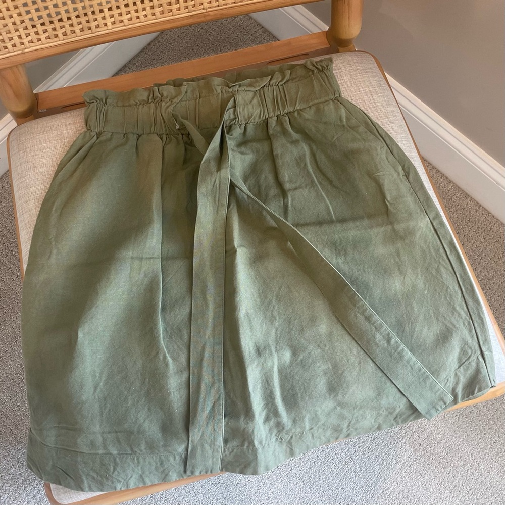 A New Day linen-blend Olive Green Skirt